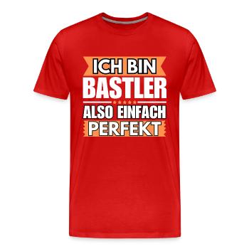 Einfach ein Perfekter Bastler - Männer Premium Bio T-Shirt - Rot - Vorne - Damien (186cm)