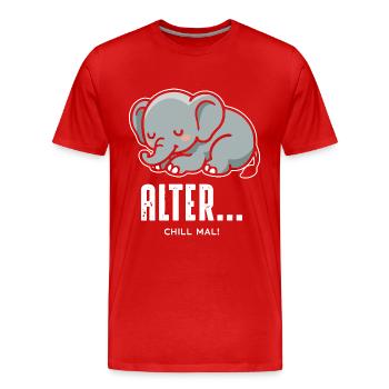 Se détendre - T-shirt bio Premium Homme - rouge - Devant - Damien (186cm)
