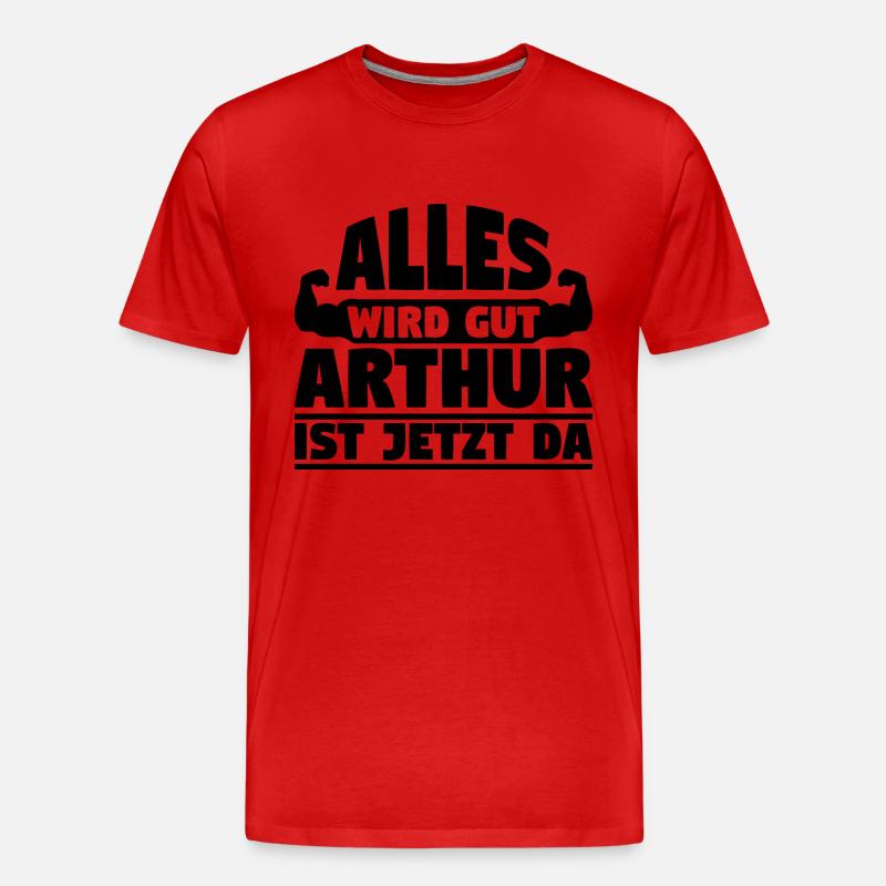 Alles wird gut Arthur ist jetzt da - Männer Premium Bio T-Shirt - Rot