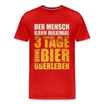 BIER SAUFEN MALLORCA IBIZA BIERGARTEN BIERSHIRT - Männer Premium Bio T-Shirt - Rot - Vorne - Damien (186cm)