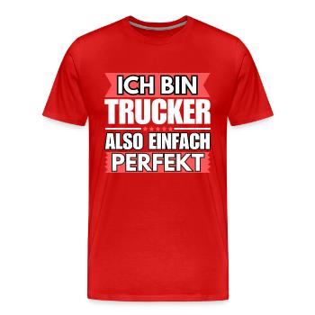 Einfach ein Perfekter Einfach ein Perfekter - Männer Premium Bio T-Shirt - Rot - Vorne - Damien (186cm)