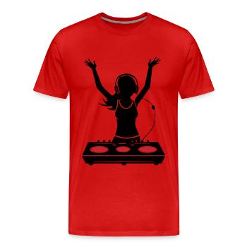 DJ Turntables Festival Frau - Männer Premium Bio T-Shirt - Rot - Vorne - Damien (186cm)