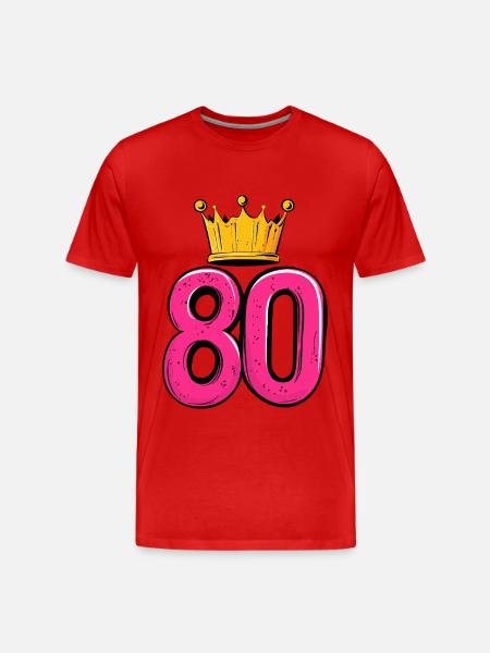 80 Number Crown - Men's Premium Organic T-Shirt - red