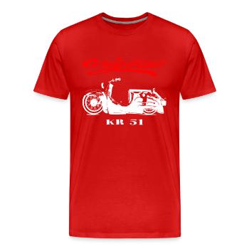Simson Schwalbe DDR Moped - Männer Premium Bio T-Shirt - Rot - Vorne - Damien (186cm)