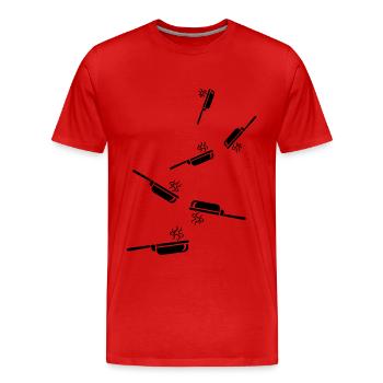 Cooking pan - Men's Premium Organic T-Shirt - red - Front - Damien (186cm)