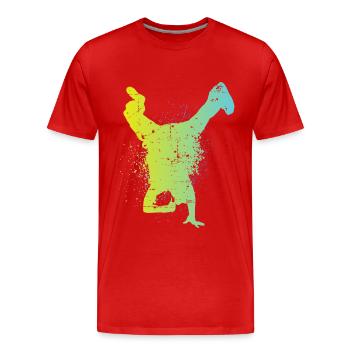 Hip Hop - Men's Premium Organic T-Shirt - red - Front - Damien (186cm)