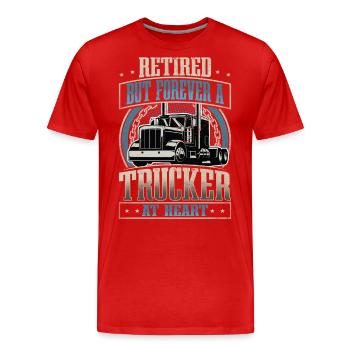 Truck Driver - Men's Premium Organic T-Shirt - red - Front - Damien (186cm)