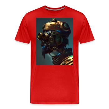 inspiration head - Men's Premium Organic T-Shirt - red - Front - Damien (186cm)