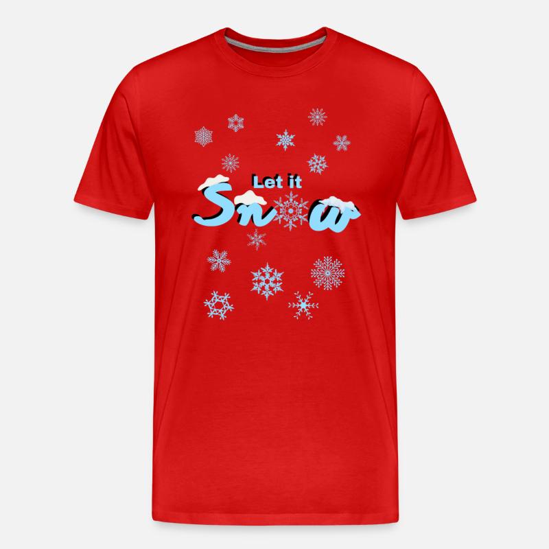 Let it snow - Männer Premium Bio T-Shirt - Rot