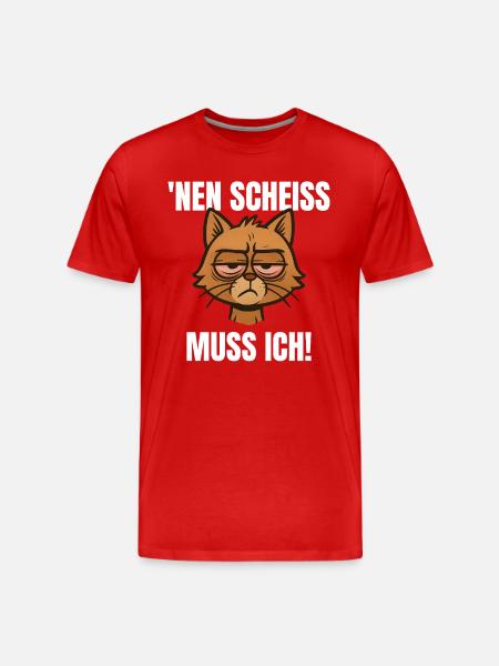 Sjov kat med et frækt ordsprog 'a shit - Herre Premium T-shirt økologisk - rød