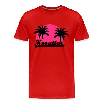 Kroatien - Männer Premium Bio T-Shirt - Rot - Vorne - Damien (186cm)