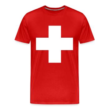 Switzerland - Men's Premium Organic T-Shirt - red - Front - Damien (186cm)