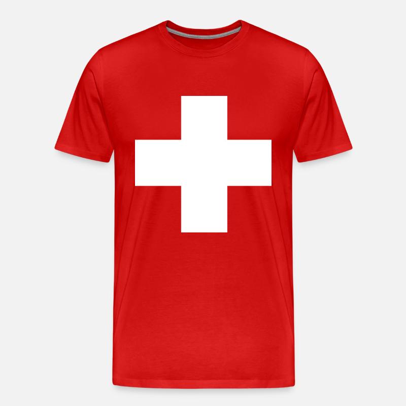 Schweiz - Männer Premium Bio T-Shirt - Rot