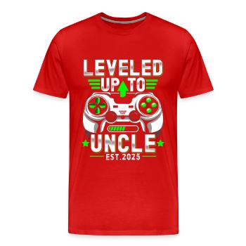 Ascended to Uncle 2025 - Men's Premium Organic T-Shirt - red - Front - Damien (186cm)