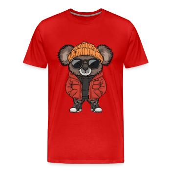 Koala Cool BD - T-shirt bio Premium Homme - rouge - Devant - Damien (186cm)