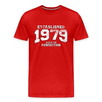 established 1979 - aged to perfection (fr) - T-shirt bio Premium Homme - rouge - Devant - Damien (186cm)