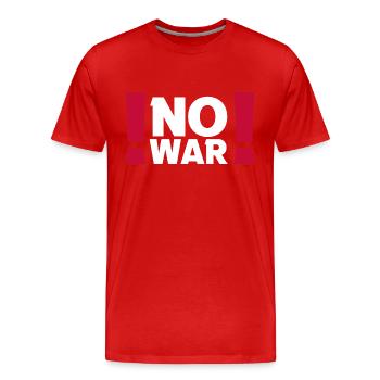 No War Peace Peace World Peace Ukraine - Men's Premium Organic T-Shirt - red - Front - Damien (186cm)