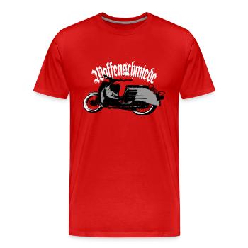 Simson Schwalbe Moped DDR Moped - Männer Premium Bio T-Shirt - Rot - Vorne - Damien (186cm)