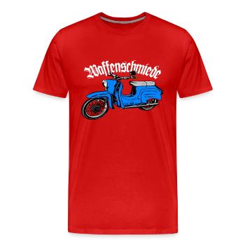 Simson Schwalbe Moped DDR Moped - Männer Premium Bio T-Shirt - Rot - Vorne - Damien (186cm)