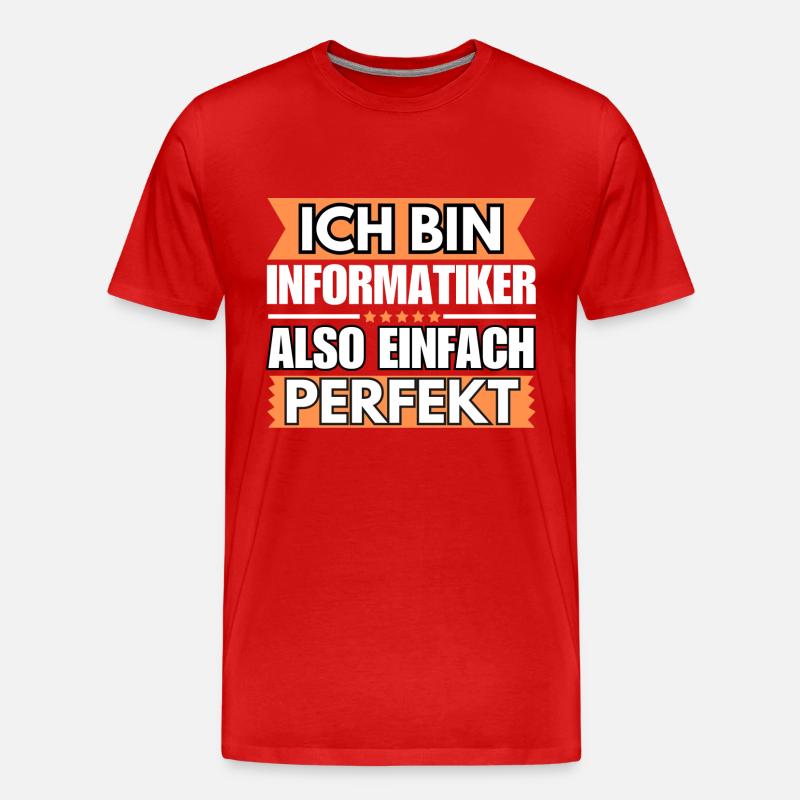Einfach ein Perfekter Informatiker - Männer Premium Bio T-Shirt - Rot