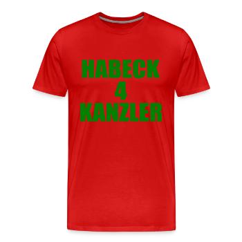 habeck 4 kanzler - Männer Premium Bio T-Shirt - Rot - Vorne - Damien (186cm)