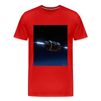Raumschiff - Männer Premium Bio T-Shirt - Rot - Vorne - Damien (186cm)