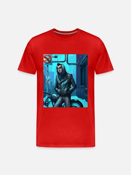 Abstract Cyber City SciFi - Men's Premium Organic T-Shirt - red