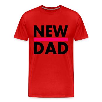 New dad - T-shirt bio Premium Homme - rouge - Devant - Damien (186cm)
