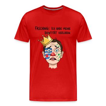 Carnaval : j’ai perdu mon identité - T-shirt bio Premium Homme - rouge - Devant - Damien (186cm)