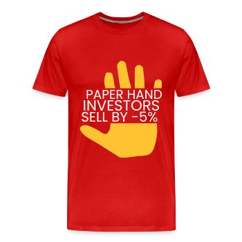 Papierhände verkaufen um -5% - Männer Premium Bio T-Shirt - Rot - Vorne - Damien (186cm)