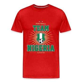 Nigeria - Men's Premium Organic T-Shirt - red - Front - Damien (186cm)
