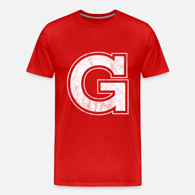 Buchstabe G - Männer Premium Bio T-Shirt - Rot