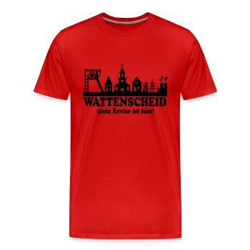 Skyline Wattenscheid - My area is here - Men's Premium Organic T-Shirt - red - Front - Damien (186cm)