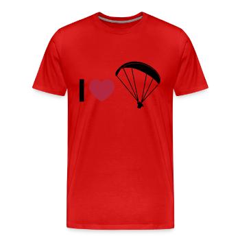 i love paragliding - T-shirt bio Premium Homme - rouge - Devant - Damien (186cm)