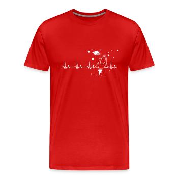 T-shirt de l'espace de battement de coeur - T-shirt bio Premium Homme - rouge - Devant - Damien (186cm)