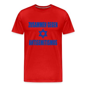 zusammen gegen antisemitismus - Männer Premium Bio T-Shirt - Rot - Vorne - Damien (186cm)