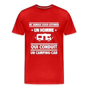 Ne sous-estimez qui conduit un camping-car - T-shirt bio Premium Homme - rouge - Devant - Damien (186cm)