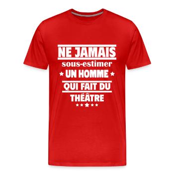 un homme qui fait du théâtre - T-shirt bio Premium Homme - rouge - Devant - Damien (186cm)