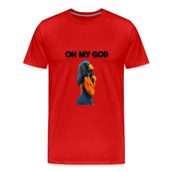 OH MEIN GOTT - Männer Premium Bio T-Shirt - Rot - Vorne - Damien (186cm)