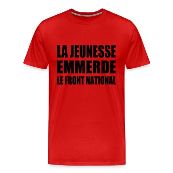 la jeunesse emmerde le front national - T-shirt bio Premium Homme - rouge - Devant - Damien (186cm)