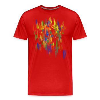 Abstrakt - Männer Premium Bio T-Shirt - Rot - Vorne - Damien (186cm)