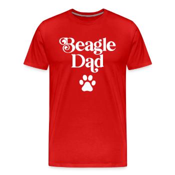 Beagle Dad - Men's Premium Organic T-Shirt - red - Front - Damien (186cm)