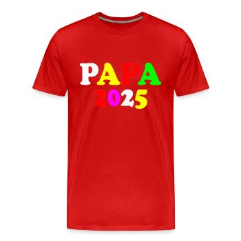 Papa 2025 - Männer Premium Bio T-Shirt - Rot - Vorne - Damien (186cm)