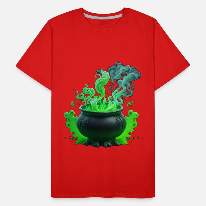 Witch's Cauldron Halloween Men's Premium Organic T-Shirt