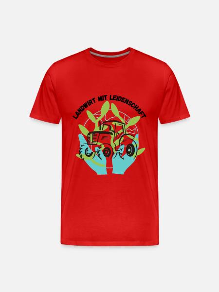 Landwirt mit Leidenschaft - Männer Premium Bio T-Shirt - Rot