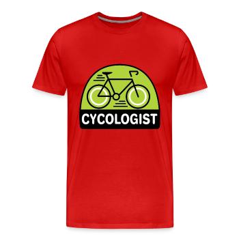 Cycologist Bike Bike Bike - Men's Premium Organic T-Shirt - red - Front - Damien (186cm)