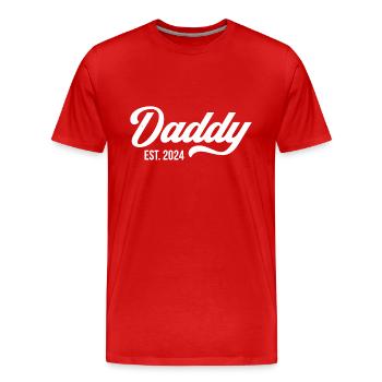Papa Est 2024 - T-shirt bio Premium Homme - rouge - Devant - Damien (186cm)