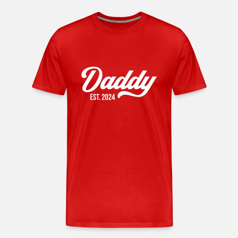 Papa Est 2024 - Männer Premium Bio T-Shirt - Rot