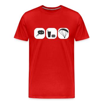 eat sleep paragliding - Men's Premium Organic T-Shirt - red - Front - Damien (186cm)