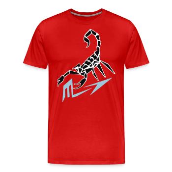 scorpion avec signe - T-shirt bio Premium Homme - rouge - Devant - Damien (186cm)